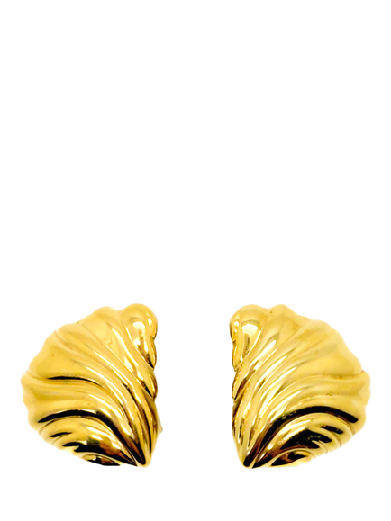 Pre-loved Vintage Christian Dior Sculptural Wave Clip-On Earrings, Circa 1970s, Gold, Gold