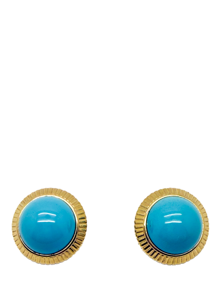 Pre-loved Vintage Nina Ricci Turquoise Clip-On Earrings, Blue, Blue