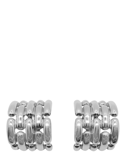 Pre-loved Vintage Givenchy Watch Link Clip-On Earrings, Silver, Silver