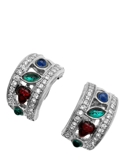 Pre-loved Vintage Givenchy Tutti Frutti Clip-On Earrings, Silver - view 2, Silver