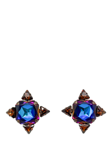 Pre-loved Vintage Daniel Swarovski Kaleidoscope Clip-On Earrings, Multi, Multi