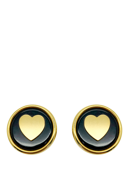Pre-loved Vintage Moschino Heart Clip-On Earrings, Gold, Gold