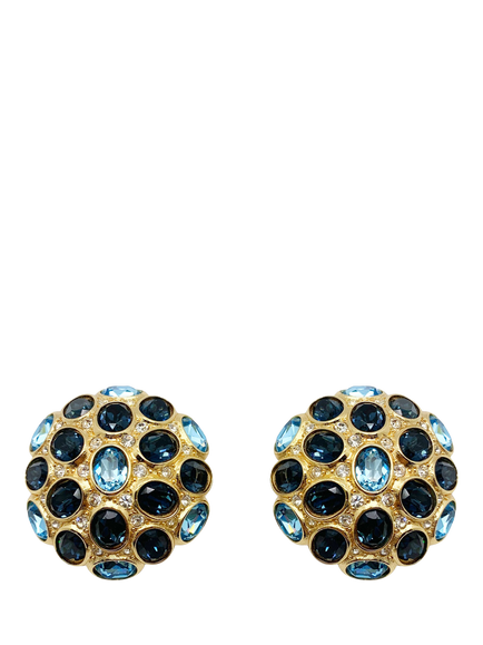 Pre-loved Vintage Dior Sapphire Clip-On Earrings, Blue, Blue