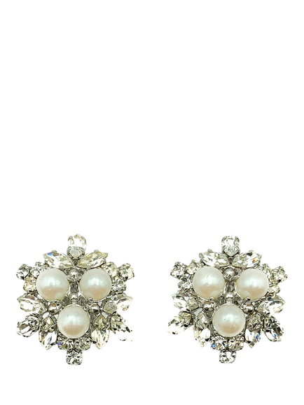 Pre-loved Vintage Dior Pearl Star Clip-On Earrings, Dated 1966, Pearl