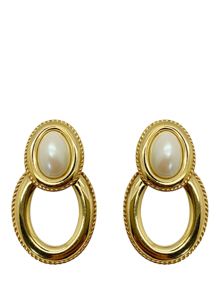 Pre-loved Vintage Givenchy Doorknocker Clip-On Earrings, Gold, Gold