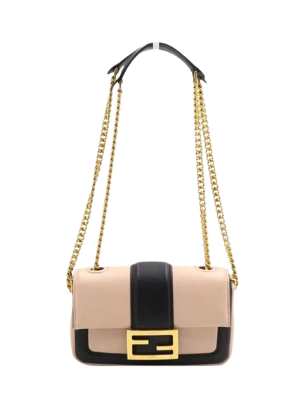 Pre-loved Fendi Two-Tone Mini Baguette Bag, Neutral, Neutral