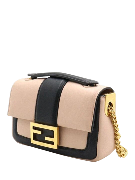 Pre-loved Fendi Two-Tone Mini Baguette Bag, Neutral - view 2, Neutral