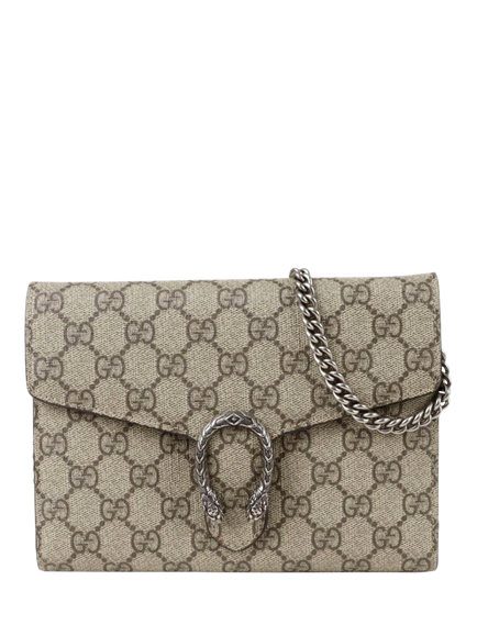 Pre-loved GUCCI Dionysus Chain Wallet, Brown, Brown