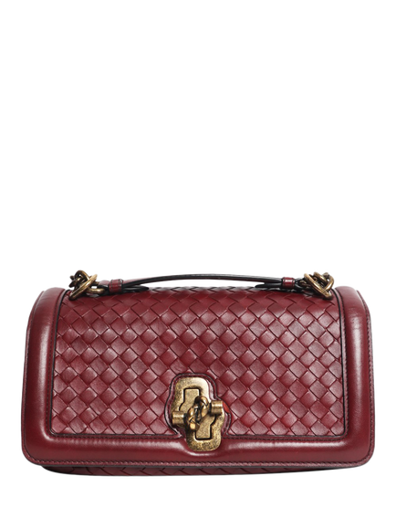 Pre-loved Bottega Veneta Olimpia Knot Shoulder Bag, Burgundy, Burgundy