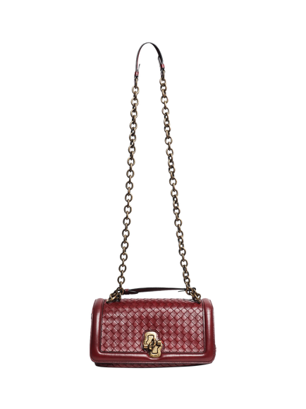 Pre-loved Bottega Veneta Olimpia Knot Shoulder Bag, Burgundy - view 2, Burgundy