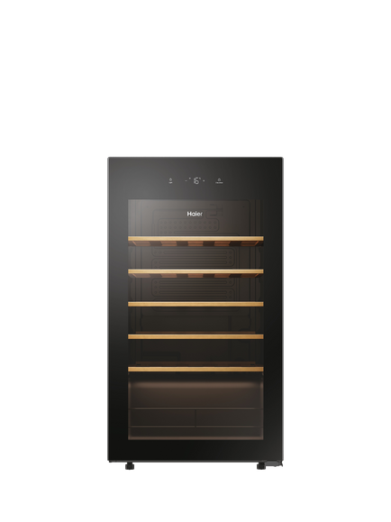 Haier Wine Bank 50 HWS34GGH1K 34 Bottle Wine Cooler, Black, Black