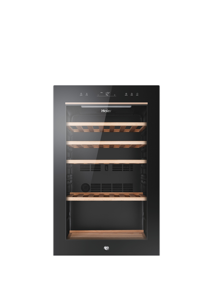 Haier Wine Bank 50 HWS49GA 49 Bottle Wine Cooler, Black, Black