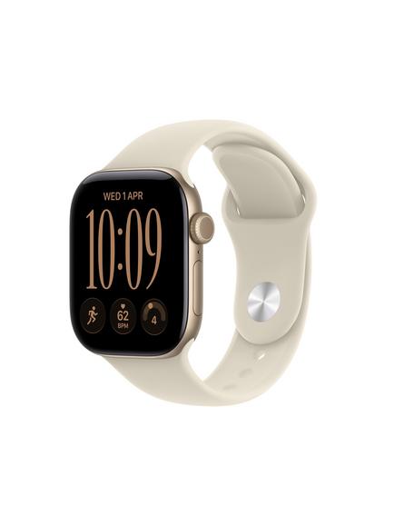 Apple Watch Series 12 GPS, 42mm, Aluminium Case, Sport Band, Light Gold/Sand, Light Gold