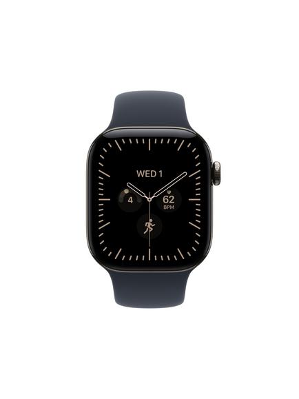 Apple Watch Series 12 GPS + Cellular, 42mm, Titanium Case, Sport Band, Natural/Navy Blue - view 2, Natural