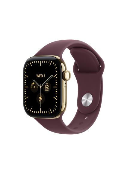 Apple Watch Series 12 GPS + Cellular, 42mm, Titanium Case, Sport Band, Radiant Gold/Burgundy, Radiant Gold