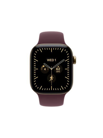 Apple Watch Series 12 GPS + Cellular, 42mm, Titanium Case, Sport Band, Radiant Gold/Burgundy - view 2, Radiant Gold