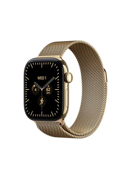 Apple Watch Series 12 GPS + Cellular, 42mm, Titanium Case, Milanese Loop, Radiant Gold/Radiant Gold, Radiant Gold