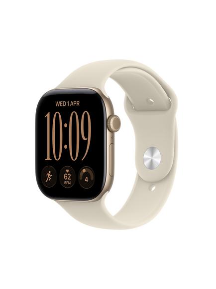 Apple Watch Series 12 GPS, 46mm, Aluminium Case, Sport Band, Light Gold/Sand, Light Gold