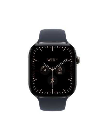 Apple Watch Series 12 GPS + Cellular, 46mm, Titanium Case, Sport Band, Natural/Navy Blue - view 2, Natural