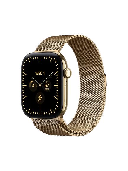 Apple Watch Series 12 GPS + Cellular, 46mm, Titanium Case, Milanese Loop, Radiant Gold/Radiant Gold, Radiant Gold