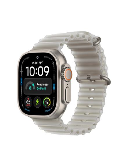 Apple Watch Ultra 4 GPS + Cellular, 49mm, Titanium Case with Ocean Band, Natural/Translucent Grey, Natural Titanium
