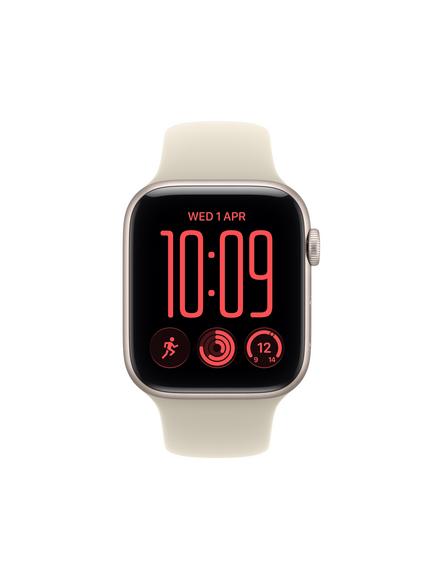 Apple Watch SE 3 GPS, 44mm, Sport Band, Starlight/Sand - view 2, Starlight