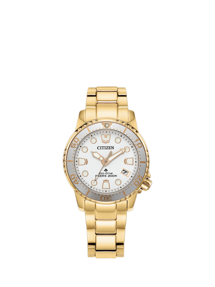 Citizen EO2029-54A Men's Promaster Diver Eco-Drive Bracelet Strap Watch, Gold, Gold Tone