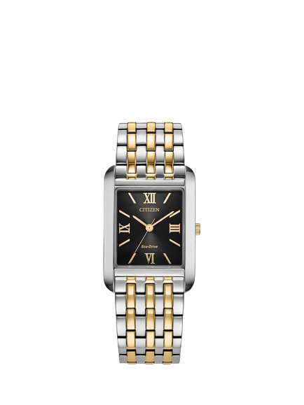 Citizen BJ6574-59E Men's Dress Classic Rectangular Bracelet Strap Watch, Two-tone, Two-tone