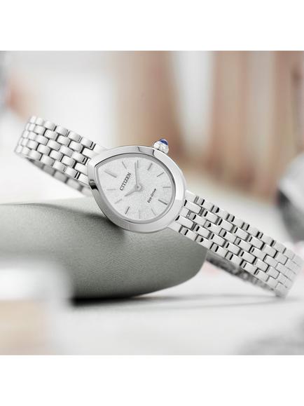 Citizen EX1550-54A Women's Rainell Eco-Drive Bracelet Strap Watch, Silver - view 2, Silver Tone