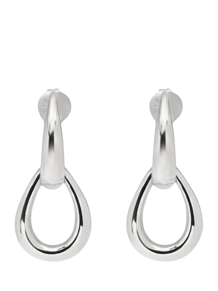 Dinny Hall Raindrop Double Link Stud Earrings, Silver, Silver