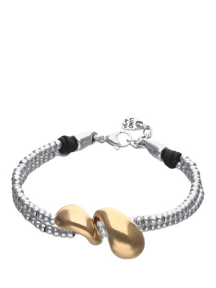 UNOde50 Double Strand Bead Bracelet, Silver/Gold, Medium, Silver/Gold