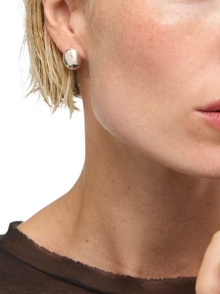 UNOde50 Oval Stud Earrings, Silver - view 2, Silver