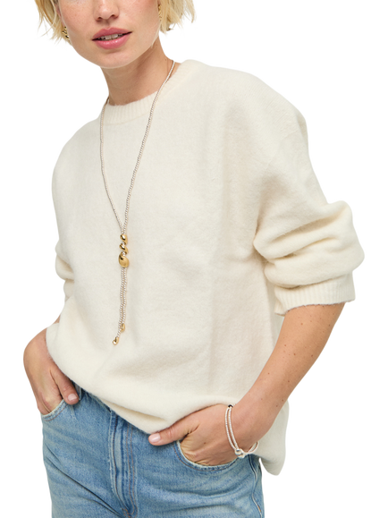 UNOde50 Two Tone Beaded Lariat Necklace, Silver/Gold - view 2, Silver/Gold