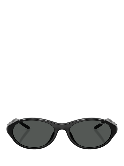 Diesel DL3024 Unisex Oval Sunglasses, Solid Black - view 2, Solid Black