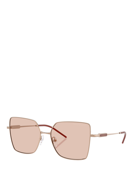 Emporio Armani EA2179 Women's Square Sunglasses, Shiny Rose Gold, Shiny Rose Gold