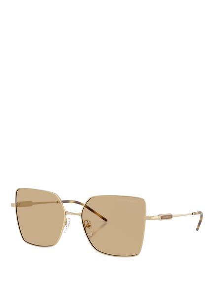Emporio Armani EA2179 Women's Square Sunglasses, Shiny Pale Gold, Shiny Pale Gold
