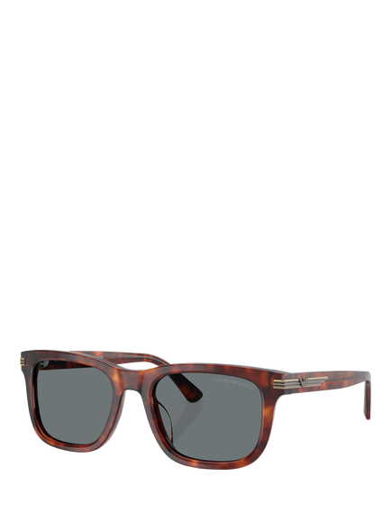 Emporio Armani EA4282 Men's Irregular Sunglasses, Shiny Havana Red, Shiny Havana Red