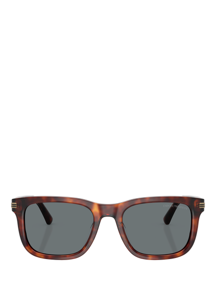 Emporio Armani EA4282 Men's Irregular Sunglasses, Shiny Havana Red - view 2, Shiny Havana Red