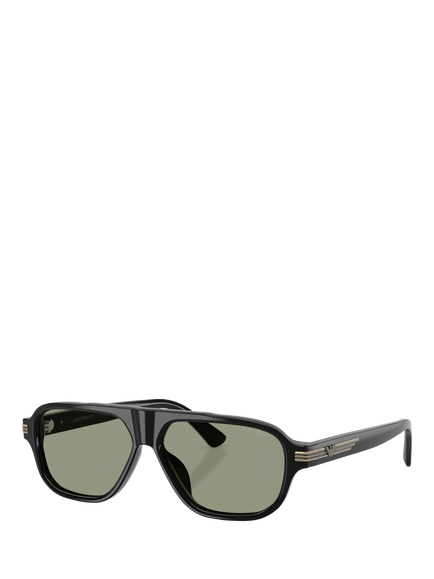 Emporio Armani EA4285 Men's Pillow Sunglasses, Shiny Black, Shiny Black