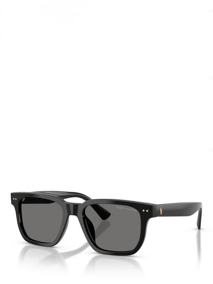 Ralph Lauren Polo Ralph Lauren PH4252 Men's Polarised Square Sunglasses, Shiny Black, Shiny Black