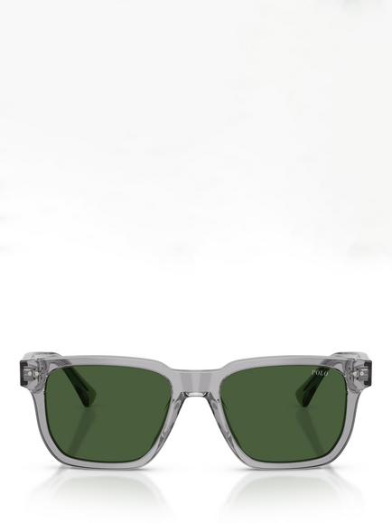 Ralph Lauren Polo Ralph Lauren PH4252 Men's Square Sunglasses, Shiny Transparent Grey - view 2, Shiny Transparent Grey