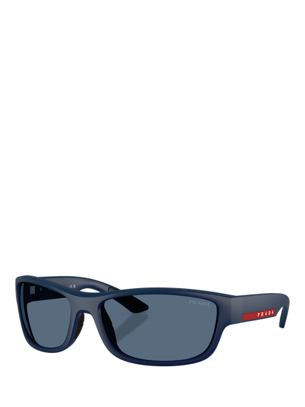 Prada Prada Linea Rossa PS C04SM Men's Pillow Sunglasses, Matte Blue, Matte Blue