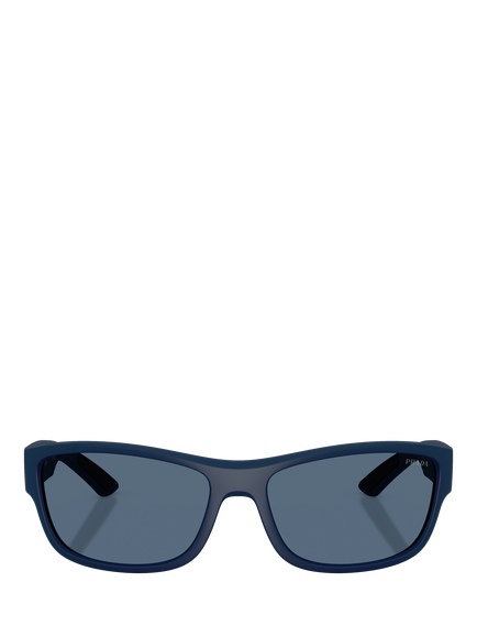 Prada Prada Linea Rossa PS C04SM Men's Pillow Sunglasses, Matte Blue - view 2, Matte Blue