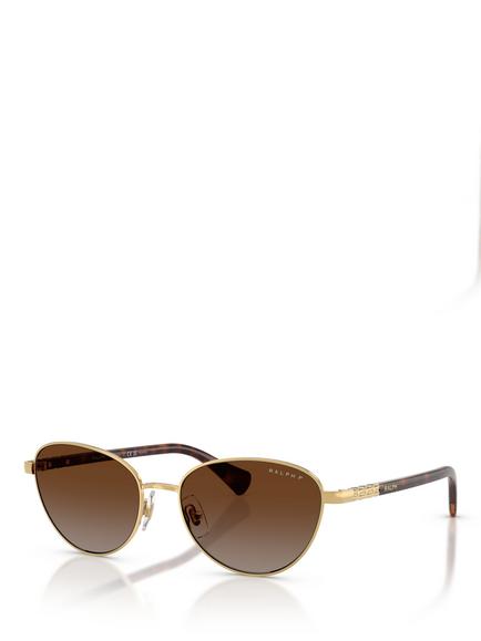 Ralph Lauren Ralph by Ralph Lauren RA4150 Women's Polarised Cat's Eye Sunglasses, Gold, Gold