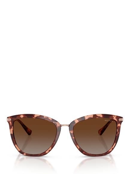 Ralph Lauren Ralph by Ralph Lauren RA5245 Women's Polarised Cat's Eye Sunglasses, Pink Havana - view 2, Pink Havana
