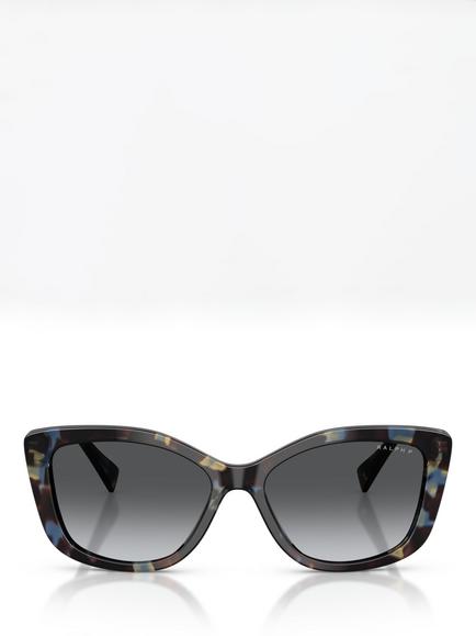 Ralph Lauren Ralph by Ralph Lauren RA5358 Women's Polarised Irregular Sunglasses, Blue Havana - view 2, Blu Havana