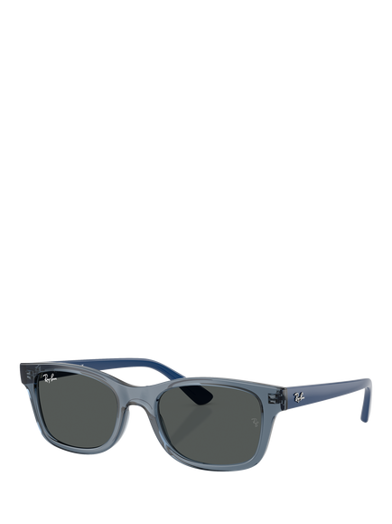 Ray-Ban Kids' RJ9086 Rectangular Sunglasses, Transparent Blue, Transparent Blue
