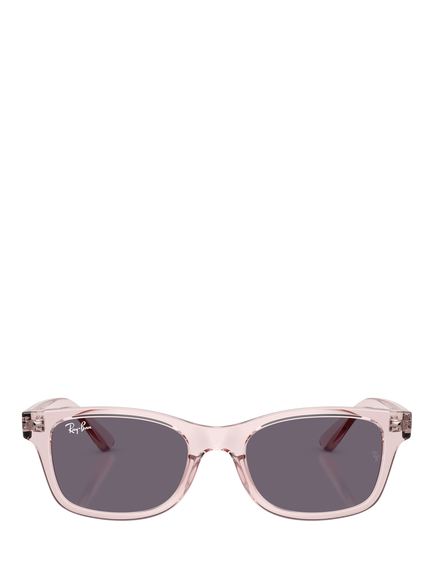 Ray-Ban Kids' RJ9086 Rectangular Sunglasses, Transparent Pink - view 2, Transparent Pink