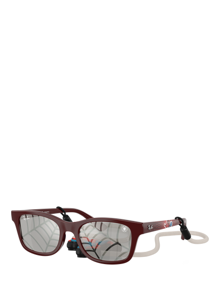 Ray-Ban Kids' RJ9086 Rectangular Sunglasses, Dark Red, Dark Red