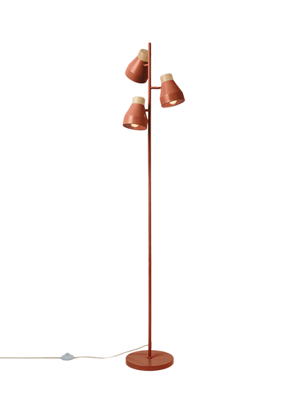 MADE Albert 3 Arm Floor Lamp, Red, Red